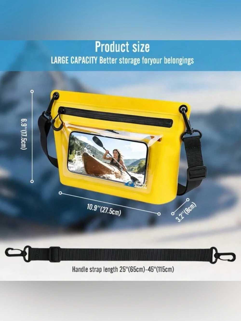New Waterproof Yellow Tablet & Phone Dry Pouch